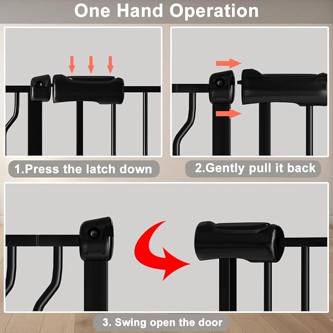 Fairy Baby Safety Gate 14.17 inch Extension for Extra Wide Baby Gate Dog gate Pressure Mounted Walk Through Pet Gate Black