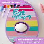 The Eggmazing Egg Decorator Easter Egg Decorator Kit - Arts and Crafts Set - Includes Egg Decorating Spinner and 8 Colorful Quick Drying Non Toxic Markers (Purple) - Packaging May Vary