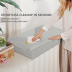 Vegan Leather Changing Pad Cover with Zipper - 31"X 16" - Waterproof Wipeable, Extra Thick & Portable & Non-Slip Diaper Mat - Fits Standard Changing Tables (Gray)