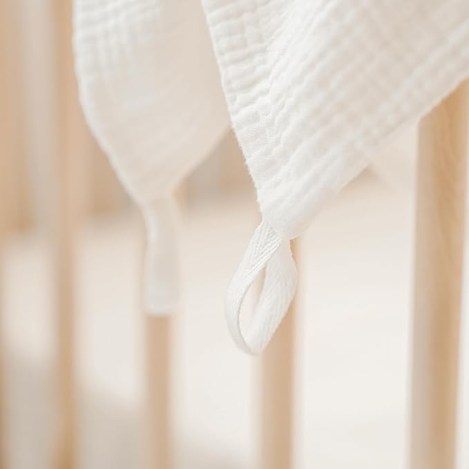 Konssy Baby Muslin Washcloths 7-Pack, 100% Cotton Baby Bath Washcloths, Soft & Absorbent Wash Cloths and Burp Cloths for Newborn Kids Girls & Boys, 11x11 inches