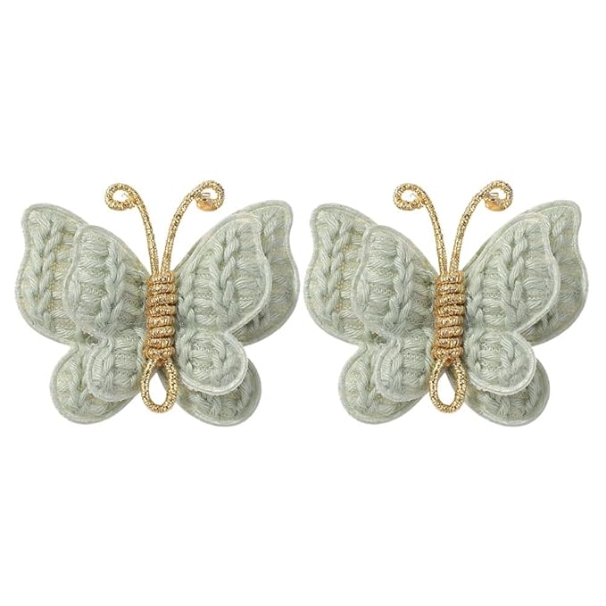 2 Pcs Butterfly Hair Bow Girl, Kid's Cute Hair Clips Barrettes Accessories for Infants Toddlers Baby Kids Fine Hair (Mint Green)