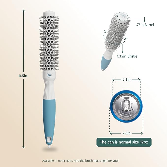 Small Round Brush for Precise Styling and Manageable Blowouts (0.75 inch) - Salon-Quality Tool for Wet or Dry Hair (Not Electrical)