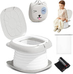 2025 Upgraded Portable Potty Training, Travel Potty for Toddler, portable toilet for kids Foldable, Apply to Seat Emergency Toilet for Camping, Outdoor,Car, Indoor(white Gray)