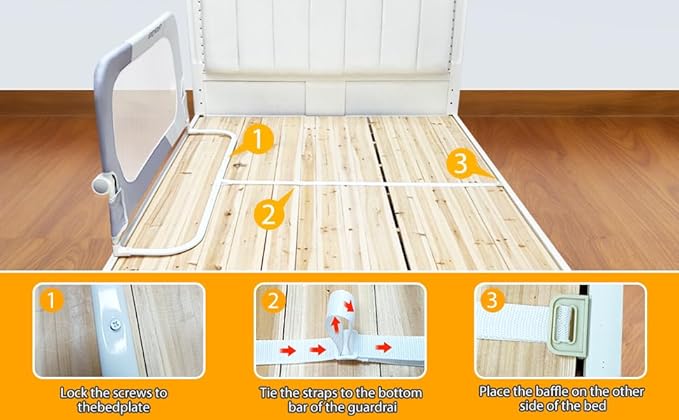 Foldable Toddler Bed Rails - Kids Guard Bumper for Crib Safe Bed Side Rail for Twin Queen King Full Size Beds 32inch