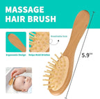 Goat Baby Hair Brush Set, Wooden Comb Massage Scalp Comb, Safe Natural Hair Care Kit, Soft Silicone Bath Brush for Newborns Toddlers (Brush Set+ Green Massager) (Brush Set+ 4)