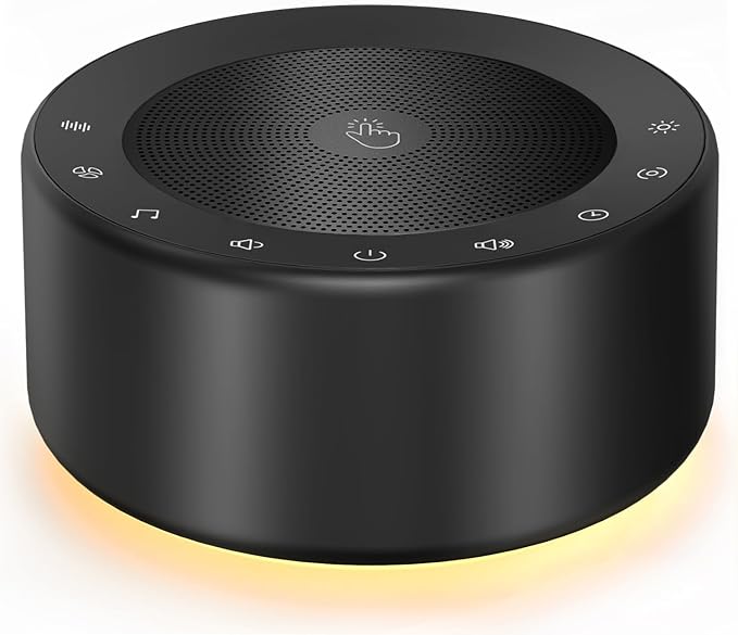 Nursery Lamp with Sound Machine, Mood Lighting, 7 Colors Night Light, 30 Soothing Sounds, White Noises for Baby, Adults. Timer, Plug in, Memory Function, Touch Control