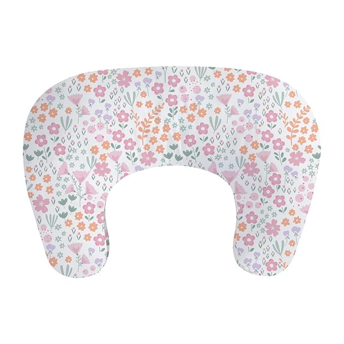 Little Grape Land Nursing Pillow & Breastfeeding Pillow for Baby Feeding, Ergonomic U‑Shape Support, Removable Washable Cover, 23 x 16 x 6.5 in, Floral