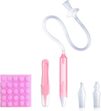 Baby Nasal Aspirator Nasal Congestion Relief with 25 Hygiene Filters 2 Silicone Tips with Nose Cleaning Tweezer, Pink
