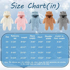 Newborn Baby Bear Outfit Suit Girls Boys Fleece Jumpsuit Romper Hooded Winter Snowsuit Clothes