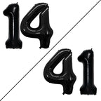 GOER Number 14 Balloons for 14th Birthday Sweet 14 Party Decorations,42 Inch Jumbo Foil Helium 41 Balloons for 41st Birthday Party Decoration (Black)
