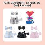 5 Complete Style Clothes Sets for 17cm Dolls - Hat & Overalls Dress Up Outfit for 17cm 15cm Dolls,Designer Outfits Bundle with Luxury/Cute/Sporty Themes, Gift for Doll Lovers (Trendy, 17cm/15cm)