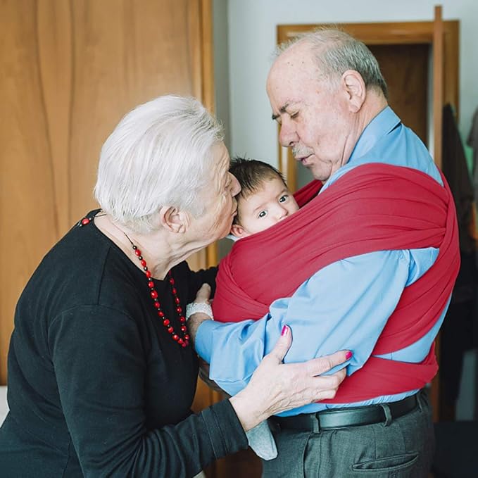 Acrabros Baby Wrap Carrier,Hands Free Baby Carrier Sling,Lightweight,Breathable,Softness,Perfect for Newborn Infants and Babies Shower Gift,Royal Red