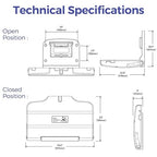 Panda Care ADA Compliant Horizontal Wall Mounted Baby Changing Station, Foldable Diaper Changing Table with Liner Dispenser and Safety Straps for Commercial and Home Use
