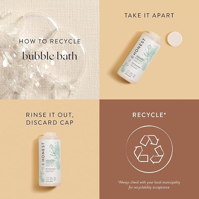 The Honest Company Foaming Bubble Bath Gentle for Baby Naturally Derived Tear-free Hypoallergenic Fragrance Free Sensitive 12 fl oz