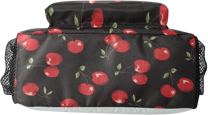 Red Cartoon Cherry Custom Kids Backpack 16.5 Inch for Boy Girl, Personalized Waterproof Child School Travel Bag with Name