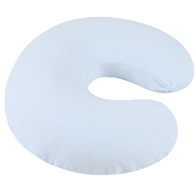 Onacosht 100% Organic Cotton Nursing Pillow Cover Soft Breathable Jersey Feeding Pillow Slipcover Fits Standard Infant Nursing Pillow or Positioner for Baby Boy and Girl, Pastel Blue