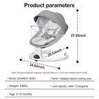 Baby Swing for Newborn to Toddler, 5 Speed Portable Infant Swing with Bluetooth Touch, Remote Control, 10 Lullabies, Timer, 5 Point Harness and Soft Fabric (Grey)