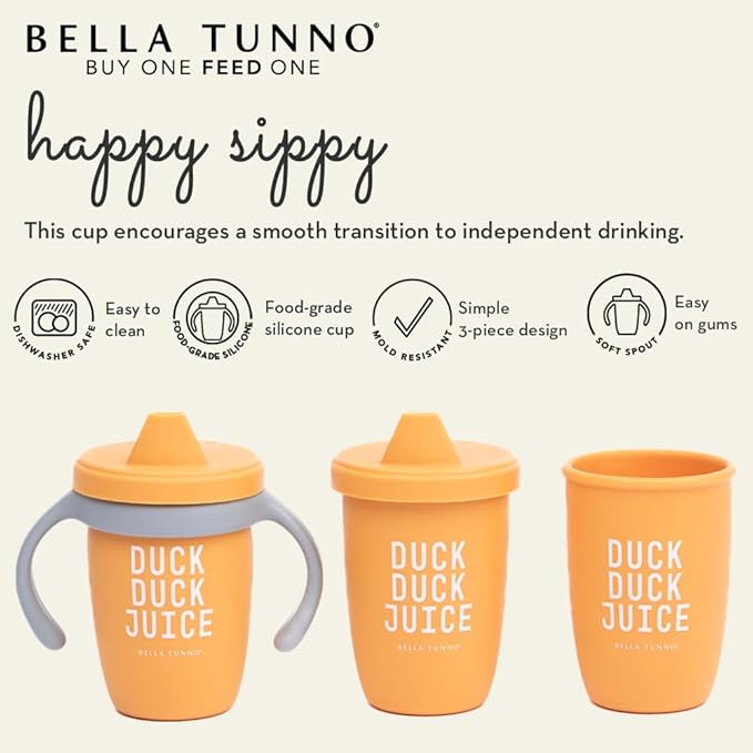 Sippy Cup by Bella Tunno, Silicone Training Cup with Transition Handles for Infants, Toddlers & Kids, Babies 6-12 Months & Toddlers 1-3 Years, Boys & Girls, Little Lady, 8 oz