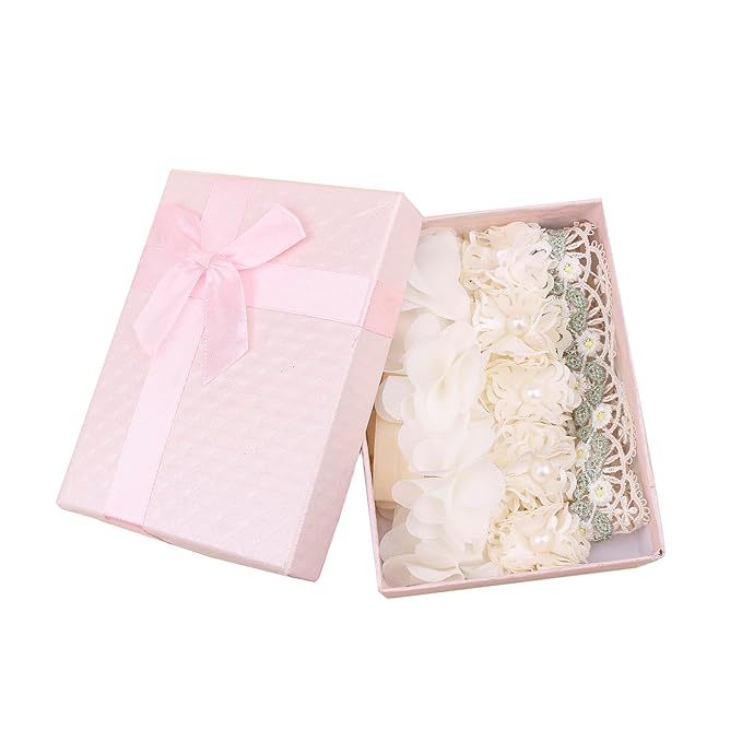 Baby Girl Nylon Headbands Flower Hair Bows Accessories-Elastic Hair Band Crown Handmade FLoral Wraps Birthday Gifts for Girls Newborn Infant Toddler 3Pcs