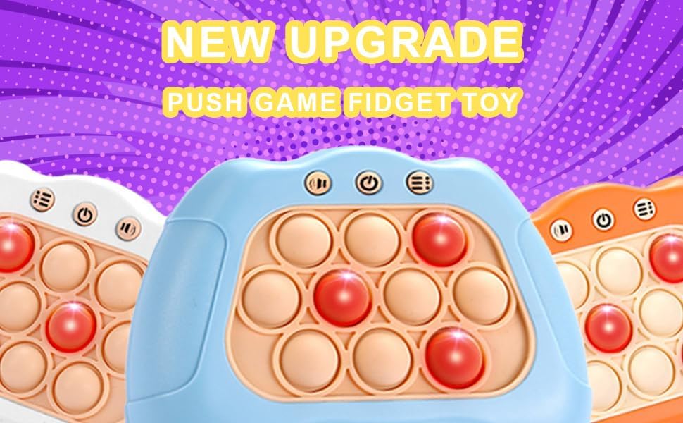 Pop Fidget Kids Quick Push Toy Game, Fast Push Handheld Games Toys for Ages 8-13,Bubble Stress Pop Light up Game, Birthday Xmas Gift,Autism Relief Relief For 3 4 5 6 7 8 9 Year Old Girls, Pink