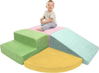 Large Baby Climbing Blocks – 6 Pcs Climbing Toys for Toddlers - Ultra High Density Soft Foam Play Gym Equipment Easy Wash for Indoor Nursery, Classic (Pink, 4-Piece)