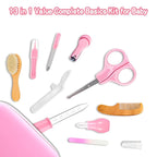 Baby Grooming Kit, Infant Safety Care Set with Hair Brush Comb Nail Clipper Nasal Aspirator,Baby Essentials Kit for Newborn Girls Boys(13 Pc Pink Kit)