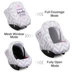 Metplus 2-in-1 Baby Car Seat Cover, Multi Use Cover for Baby Car Seat Canopy with Privacy Sun Shade, Protect Your Baby's Safety Seat with Style, Infant Carrier Covers for Boys & Girls