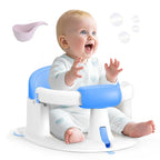 Baby Bath Seat Baby Bathtub - with Strong Suction Cups and 360° Surround Support – Easy Release, Non-Slip Cushion, Lockable Armrests – Infant Bath Chair for Babies 6-24 Months, Blue