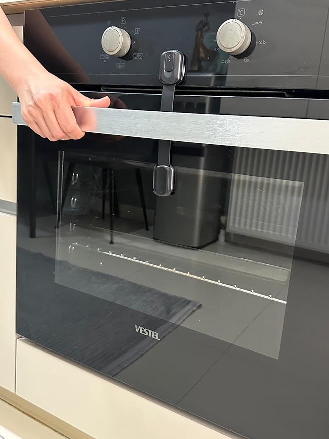 Child Safety Cabinet Locks (2 Pack) – Adjustable Baby Proofing Strap Latches with Strong 3M Adhesive – No Drill Childproof Locks for Drawers, Cabinets, Fridge, Door, Closet, Black