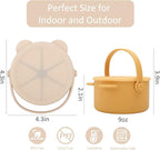 Snack Cups for Toddlers, Silicone Toddler Snack Containers, Baby Treat Catcher with DustProof Lid 2 Pack Dishwasher Safe and BPA Free 9 Oz