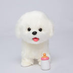 Plush Interactive Maltese Simulation Dog- Puppy Dog Toy for Kids-with Walking, Barking, Wagging Tail & Talking- Robotic Present Pet Toy for Toddler Kids Girls Boys