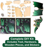 Little Jupiter DIY Wooden Kit with Stickers - Japanese Monster Series for 7-12 Yrs - Woodworking Kits - Wood Crafts - Building Kit - Wooden Crafts (Winged Monster Type 2)