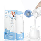 KinderSense® Portable Bottle Warmer for Travel - 12 Fl Oz Large Capacity 55W Power - Breastmilk, Water, Baby Formula- Fast Heating, Leakproof, LED Display + Preset Timer | 18W QC Charger