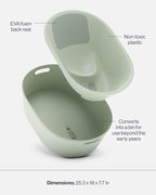Lalo Bathtime Starter Kit - Modern Baby Bathtub, Rinse Cup & Spout Cover Bundle, Safe & Clean Design for Newborns, Minimalist Design, Easy to Clean, 25.3 x 18 x 7.7 in, 10 lb - Sage