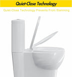 Round Toilet Seat with Toddler Seat – PP Quick Release Potty Training Toilet Seat Cover, White 2-in-1 Design for Children & Adult Toilets