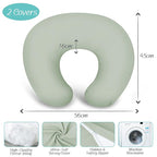 Nursing Pillow with 2 Covers, Feeding Pillows for Breastfeeding, Baby Nursing Pillow with Cooling Cotton, Machine Washable (Jersey, Pale Green)