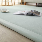 Loartee Nursery Rug Coral Velvet Crawling Rugs Mat Area Rugs Play Crawling Mat(6'7"x9'10", Light Green) for Toddler Children Play Mat Yoga Mat Exercise Pads Carpet