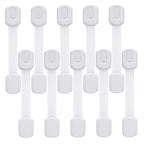 Goodv Child Safety Cabinet Locks - (10 Pack) Baby Proofing Latches to Drawer Door Fridge Oven Toilet Seat Kitchen Cupboard Appliance Trash Can with 3M Adhesive - Adjustable Strap No Drill No Tool