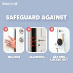 Jool Baby Door Pinch Guards (6 Pack) – Slam Preventer – Babyproof Doors to Avoid Pinched Fingers & Door Slamming, Keep Pets from Getting Locked in