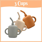 Silicone Baby Feeding Set 21 Pcs, Baby Led Weaning Supplies, Baby Feeding Supplies Set BPA Free, Essentials for Newborn Gift Walnut Color, Beige, Smoky Gray