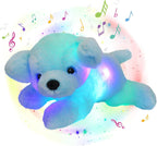Glow Guards 15'' Blue Musical Dog Plush Soft Stuffed Animal Puppy with LED Night Lights Christmas Children's Day Birthday Gifts for Toddler Kids