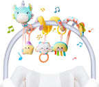 Car Seat Toys for Babies 0-6 Months, Hanging Spiral Stroller Toys, Infant Newborn Brain Development With Music Crinkle Teether Rattle for Baby Boy Girl 0-3-12 Months