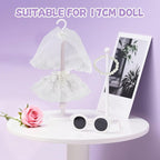 17cm Doll Clothes & Accessories Set，Luxe Bride Outfits, Handmade Veil & Simulated Pearl Necklace - for Ceremonies, Displays, Collectors & Gifts/Doll Wedding Dress/Sweet Meadow