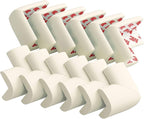 12 Pack Corner Protector Baby Proofing Edge and Corner Guards, Soft Safety Pre-Taped Rubber Foam Furniture Bumpers for Fireplace, Table, Stair, Cabinet (Off White)