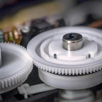 MECCANIXITY 30 Pcs Plastic Gears 12 Teeth Plastic Motor Gear Model 122A Reduction Gear for RC Car Model DIY Robot (White, Module 0.5)