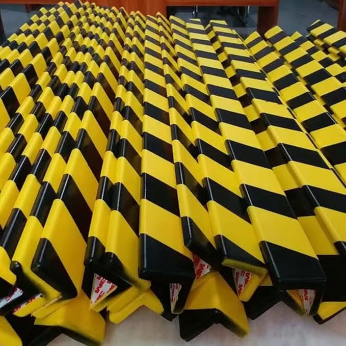 L-Shaped/Circular Edge Protector – 19" Durable Polyurethane Foam, High-Visibility Yellow/Black Stripes & Corner Safety Bumper for Impact Protection