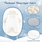 Newborn Baby Bear Outfit Suit Girls Boys Fleece Jumpsuit Romper Hooded Winter Snowsuit Clothes