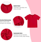 OPAWO Toddler Boy Shirts 3 Pack, V-Neck Short Sleeve Toddler Tshirts, Blank Baby Tee Shirts Summer Tops 12 Months-5T