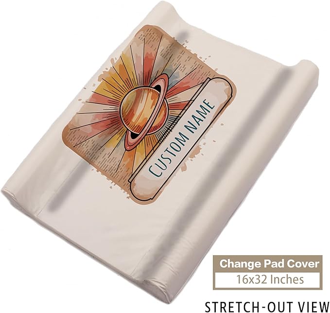 Personalized Baby Crib Bedding Set – Astronaut Rocket Theme Nursery Bedding Sets 3 Piece with Custom Name Blanket, Fitted Crib Sheet & Changing Pad Cover – Ideal Newborn Gift for Boys