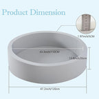 Foam Ball Pit, 47.2"x 13.8" Large Ball Pits for Toddlers, Soft Round Kiddie Baby Playpen Ball Pool for Kids, Ideal Gift for Babies Indoor and Outdoor Game, Grey, (Balls not Included)